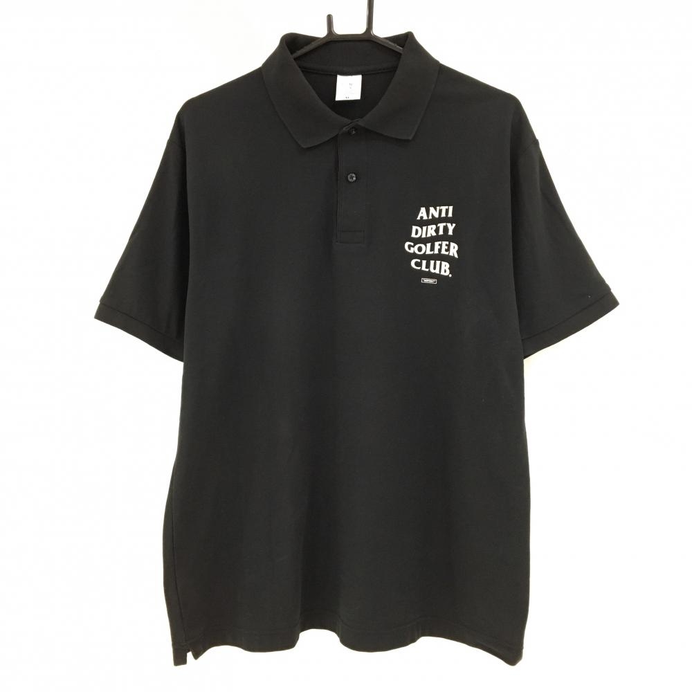 ノーポイント 半袖ポロシャツ 黒×白 ANTI DIRTY GOLFER CLUB メンズ XL ゴルフウェア NOPOINT