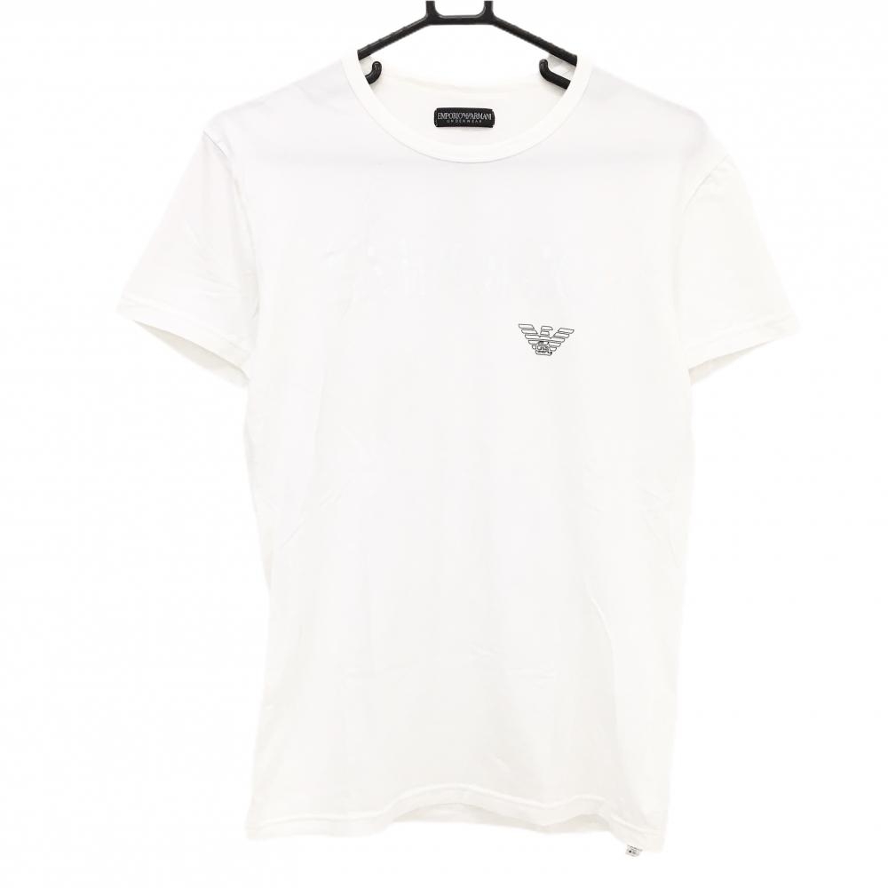 【超美品】エンポリオアルマーニ Tシャツ 白 フロントロゴ メンズ 175/96A ゴルフウェア EMPORIO ARMANI