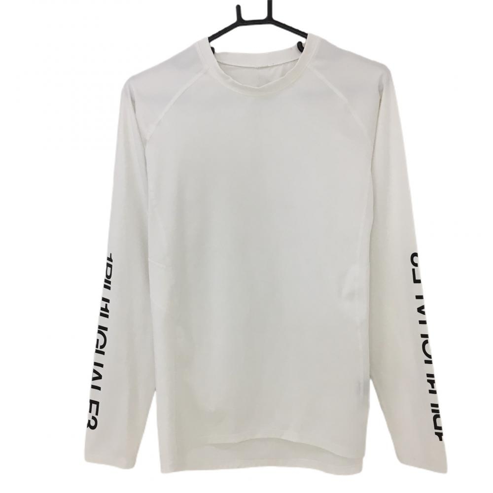 【超美品】ウノピュウノウグァーレトレ インナーシャツ 白×黒 袖ロゴ メンズ VI ゴルフウェア 1PIU1UGUALE3