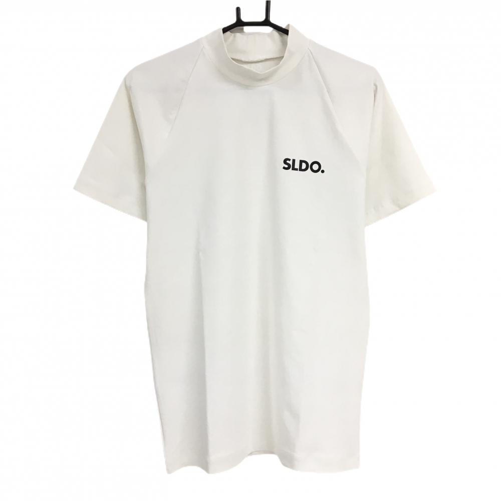 エスルド 半袖ハイネックシャツ 白 ロゴ黒  メンズ M ゴルフウェア 2023年モデル SLDO.