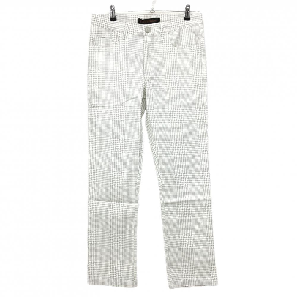 【新品】ニューエディション パンツ 白×グレー グレンチェック ストレッチ  メンズ L ゴルフウェア NewEdition