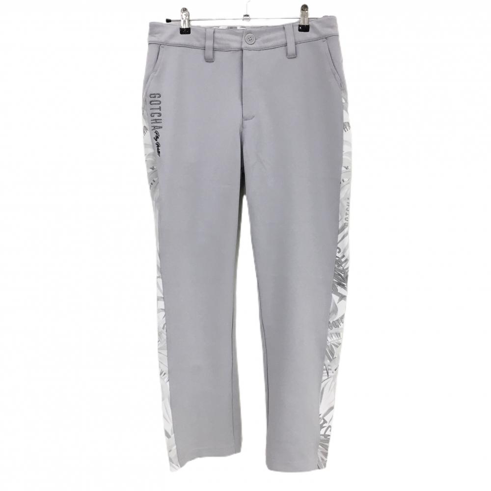 【美品】ガッチャゴルフ パンツ ライトグレー サイド総柄  メンズ L ゴルフウェア GOTCHA GOLF