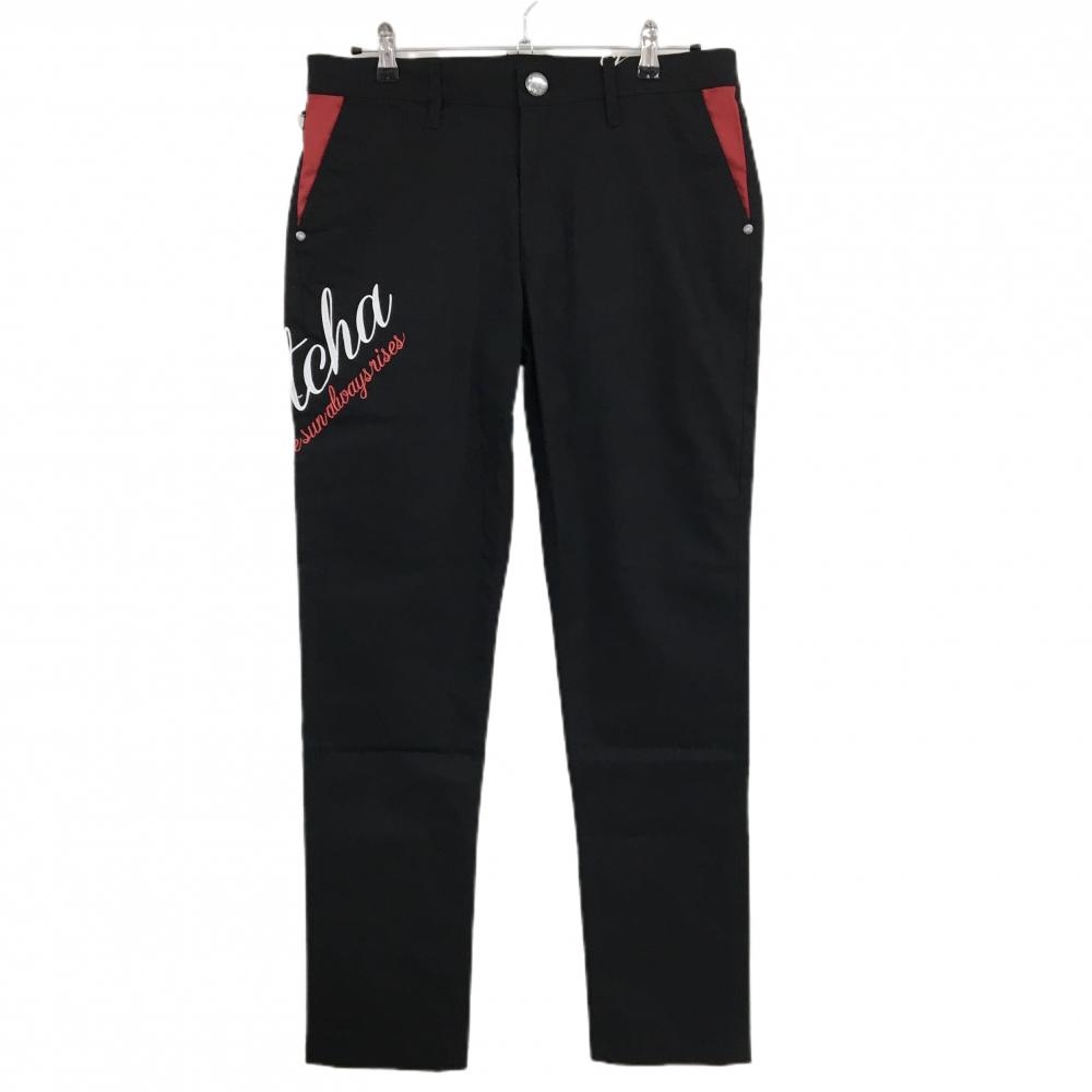 【新品】ガッチャゴルフ パンツ 黒×白 ロゴ刺しゅう 撥水加工 ストレッチ 吸水速乾  メンズ XL ゴルフウェア GOTCHA GOLF