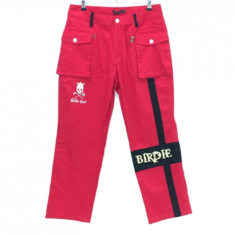 【未使用品】バーディーハント パンツ レッド×黒 ストレッチ  メンズ 34 ゴルフウェア BIRDIE HUNT