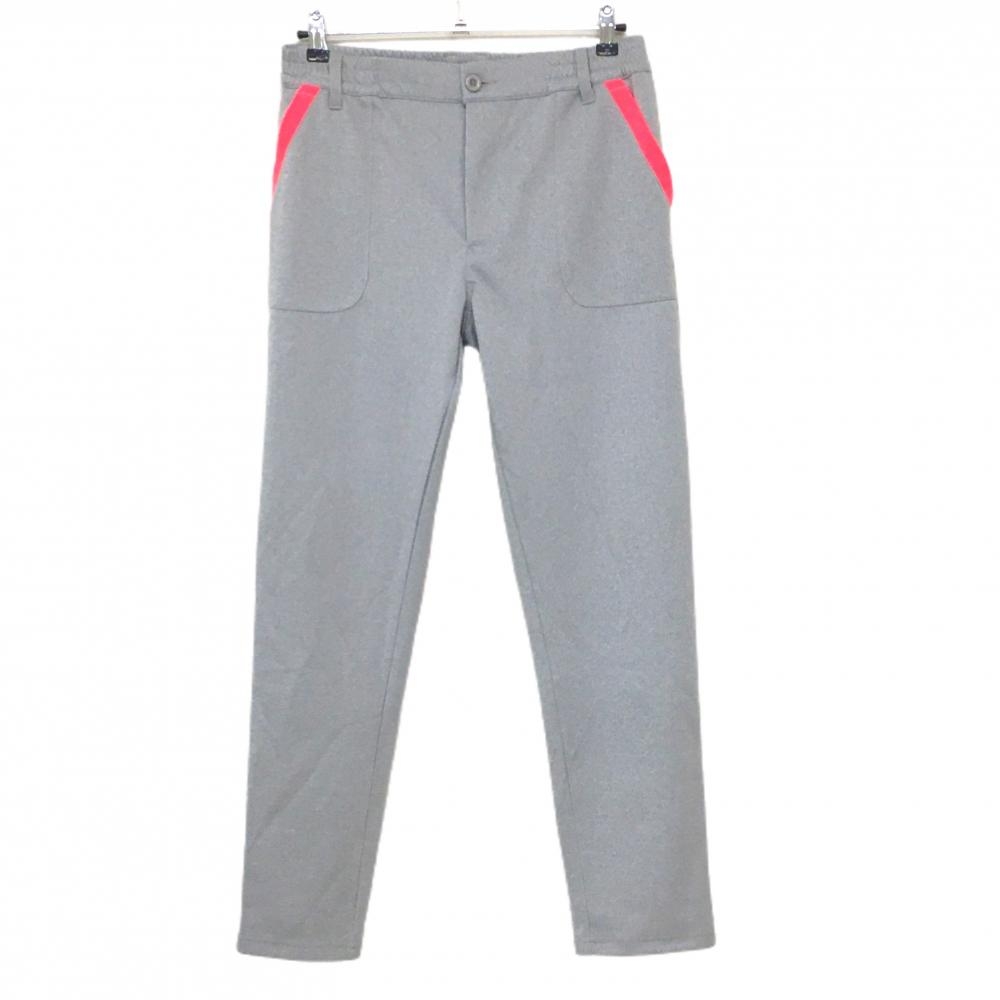 【超美品】コモンゴルフ パンツ ライトグレー ポケット口蛍光ピンク メンズ XL ゴルフウェア COMON GOLF