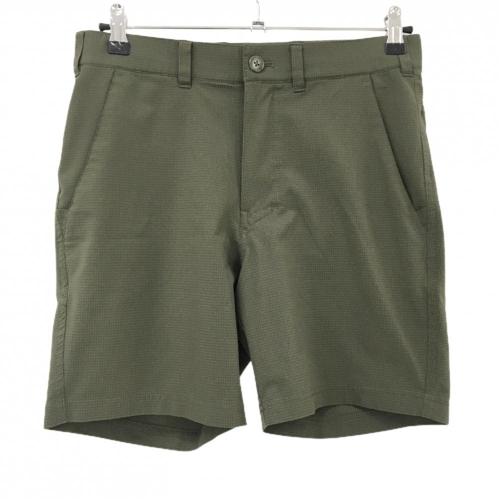 【超美品】ハーレー ハーフパンツ カーキ 細目格子地模様 ストレッチ メンズ SMALL ゴルフウェア Hurley