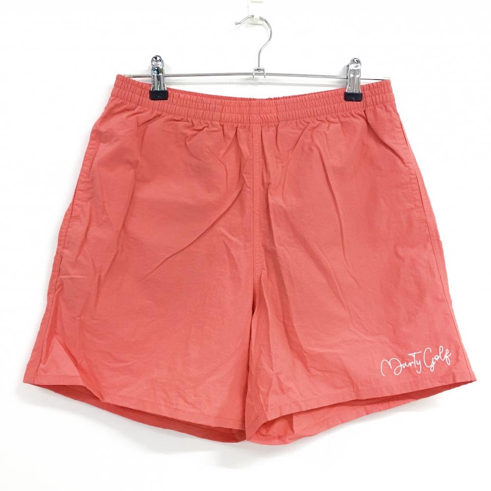【超美品】マーティーゴルフ ショートパンツ サーモンオレンジ系 ナイロン100％ 撥水 メンズ S ゴルフウェア Marty Golf