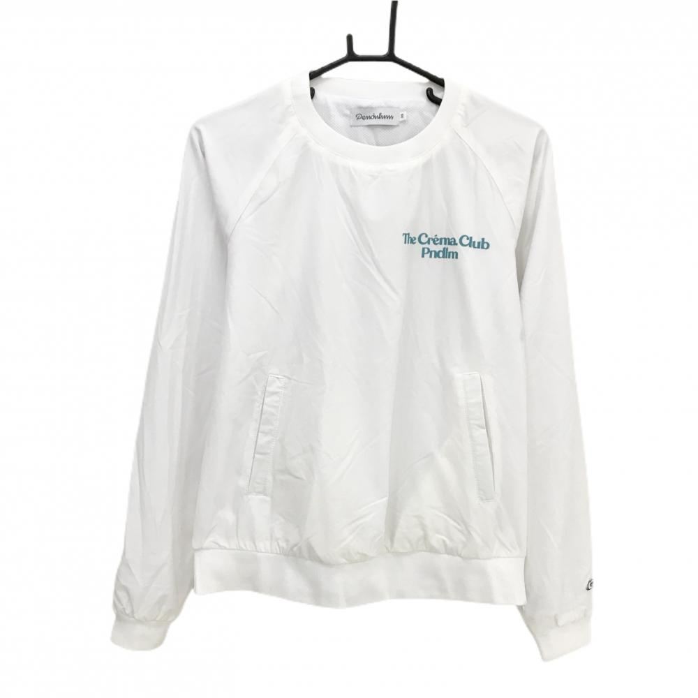 【美品】ペンデュラム スニード 白 ロゴブルーグリーン 裏地メッシュ ブルゾン  レディース XS ゴルフウェア 2024年モデル PENDULUM