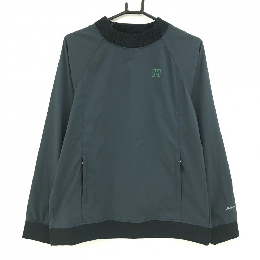 【美品】トミーアーマー スニード ネイビー×グリーン 胸ロゴ 薄手 ブルゾン レディース XL ゴルフウェア Tommy Armour