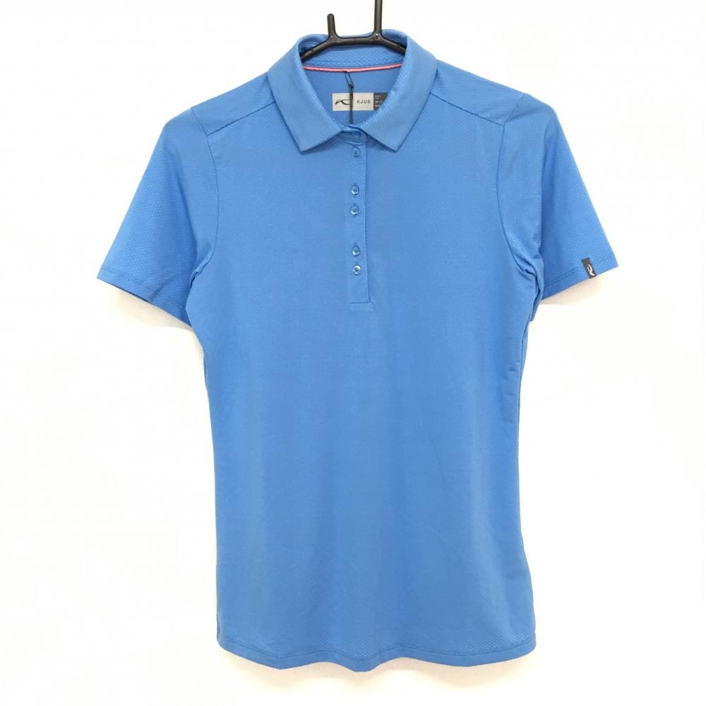 【新品】チュース 半袖ポロシャツ ブルー×白 地模様 レディース 36/S ゴルフウェア KJUS