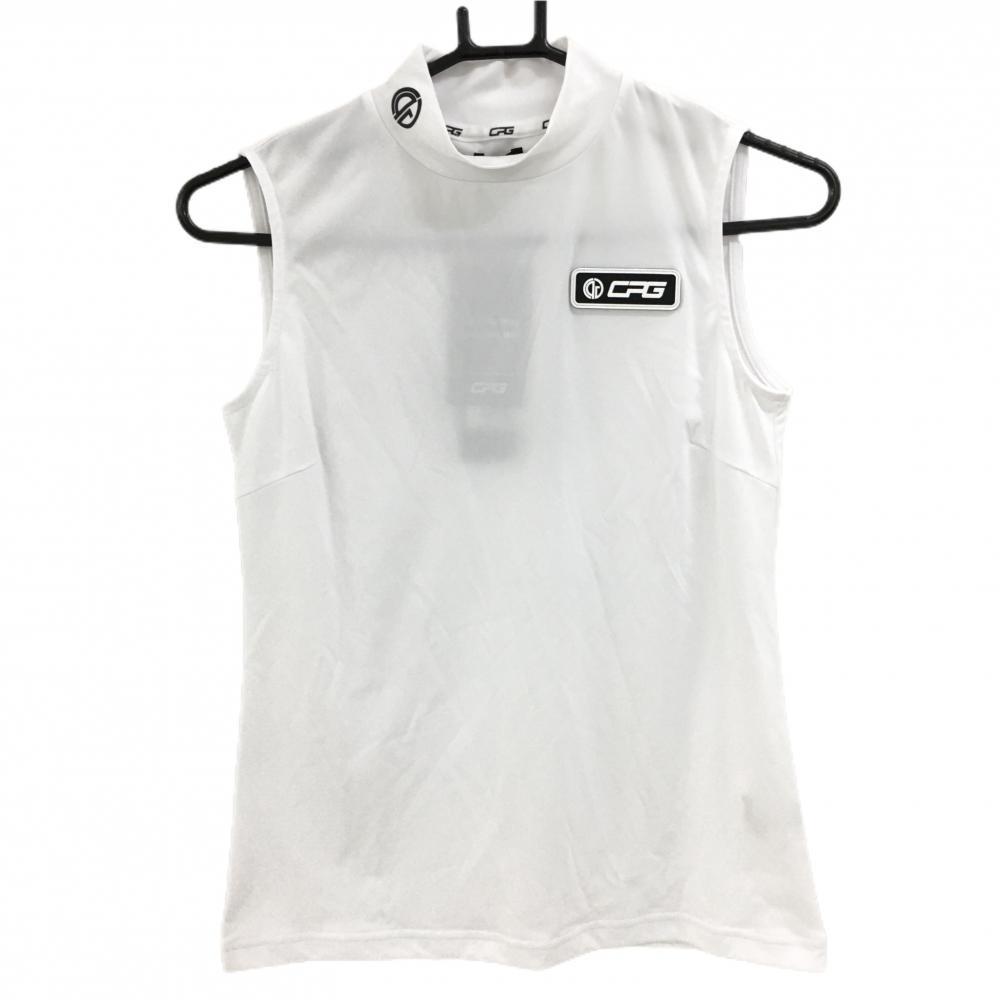 【新品】シーピージー ノースリーブハイネックシャツ 白 吸汗速乾 UVカット レディース 1 ゴルフウェア 2023年モデル CPG