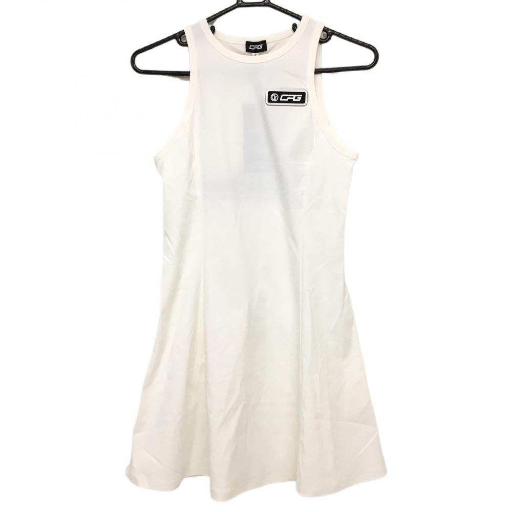 【新品】シーピージー ノースリーブワンピース 白 高ストレッチ 撥水 UVカット 接触冷感 レディース 2(M) ゴルフウェア 2023年モデル CPG