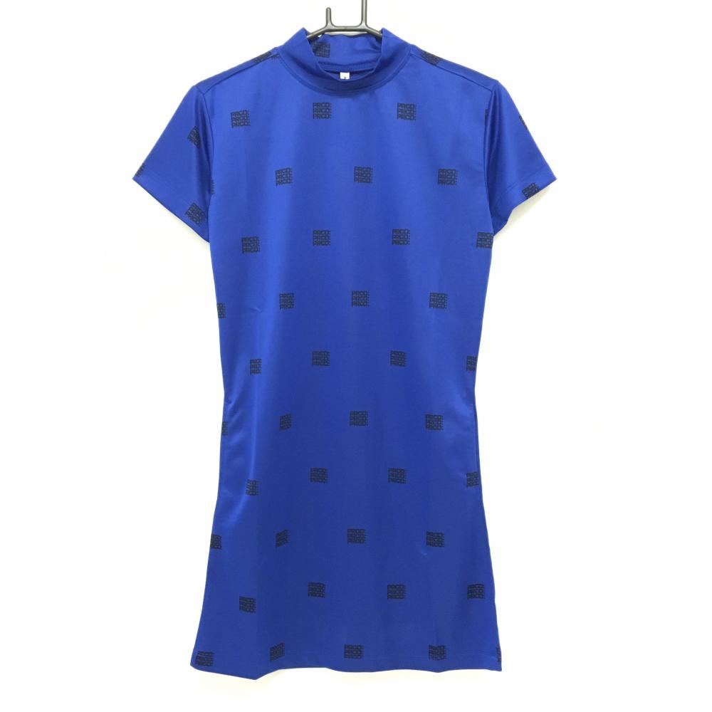 【新品】エヌビービーウィークエンド 半袖ハイネックワンピース ブルー×ネイビー レディース 1 ゴルフウェア 2023年モデル NBB WEEKEND