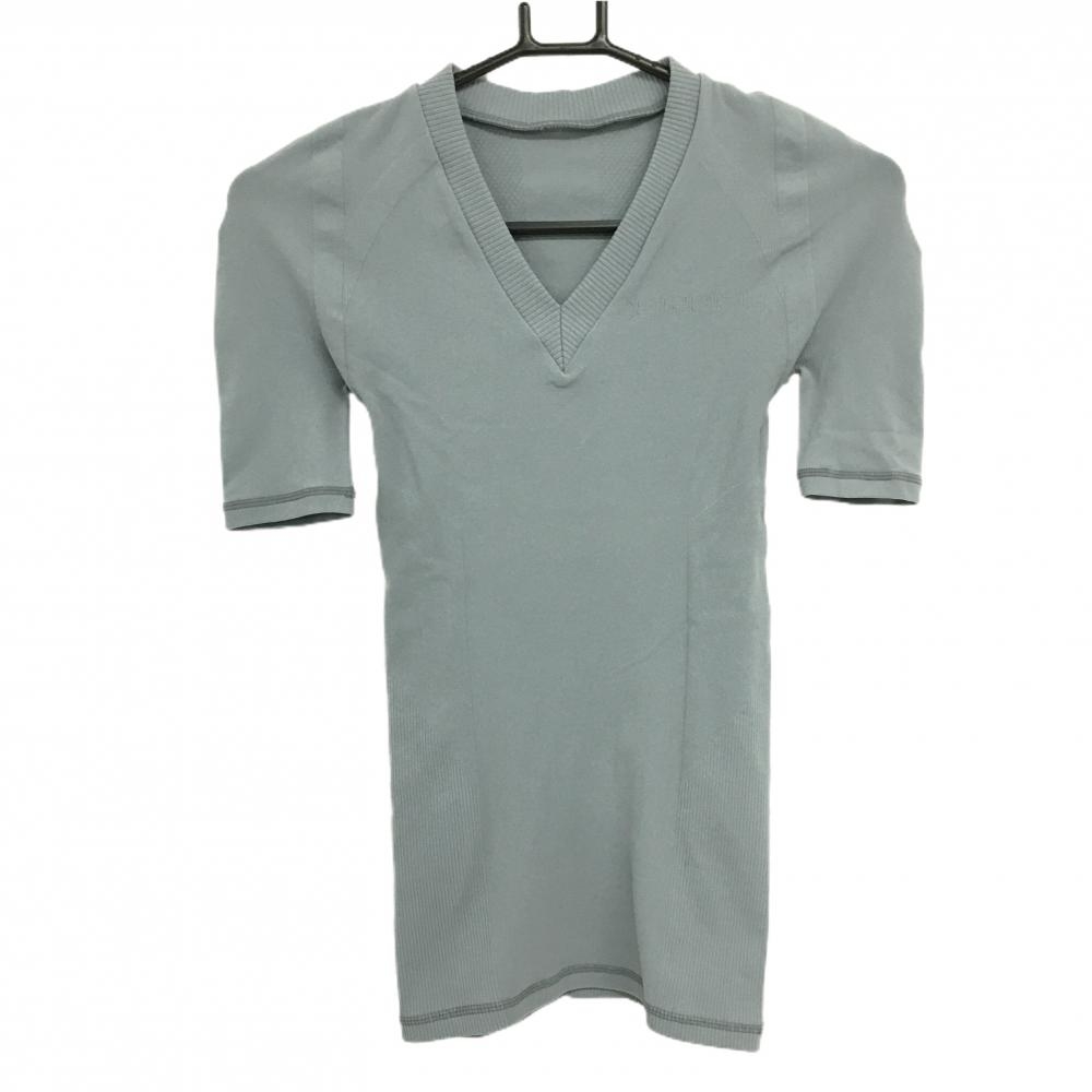 【超美品】ゼロフィット 半袖インナーシャツ グレー Vネック  レディース M ゴルフウェア ZEROFIT