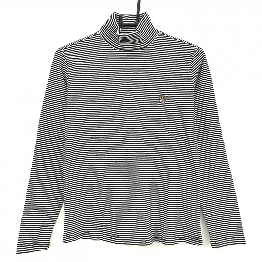 【新品】ベラジュニアゴルフ 長袖ハイネックシャツ 白×黒 ボーダー  レディース M ゴルフウェア BERAJr