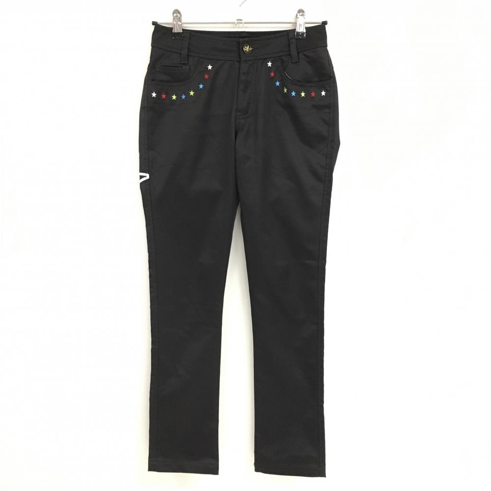 【美品】バーディハント パンツ 黒 ストレッチ スカル レディース S ゴルフウェア Birdie ｈunt