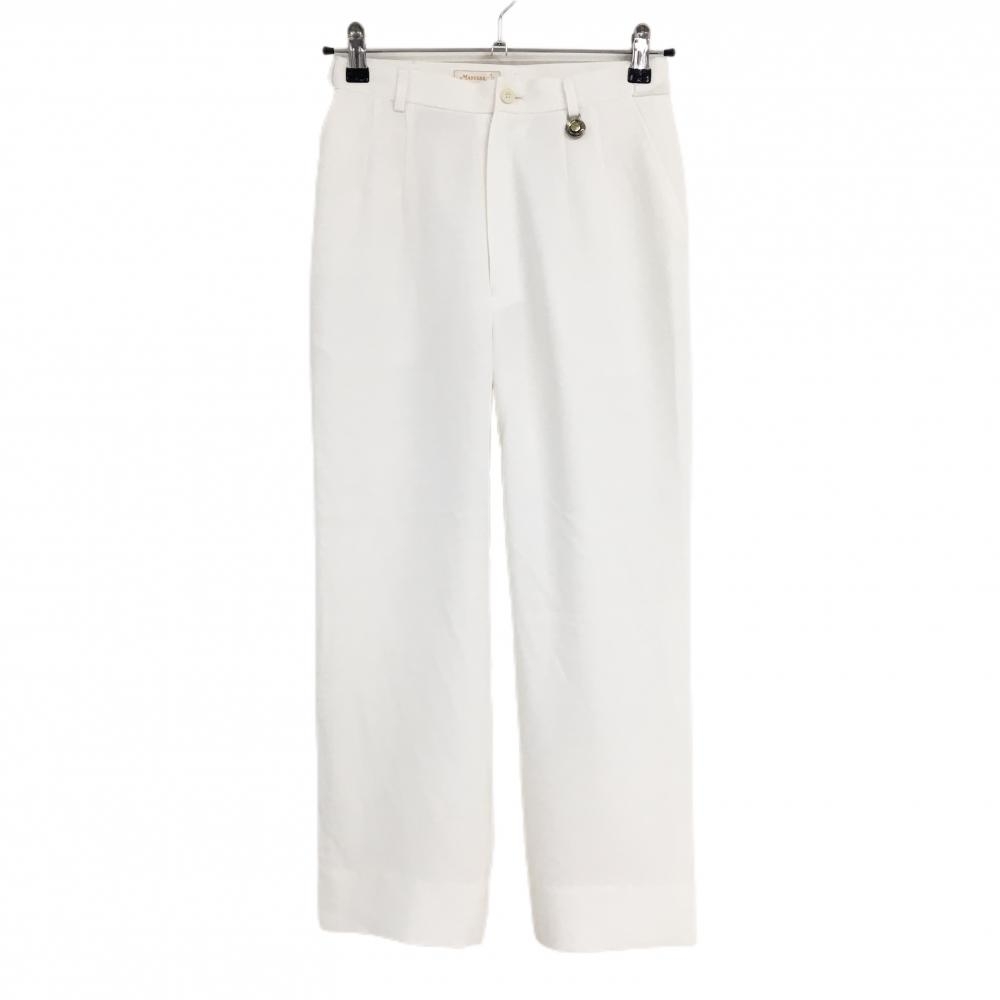 【美品】マスターズ パンツ 白 薄手 裏地付  レディース 9 ゴルフウェア MASTERS