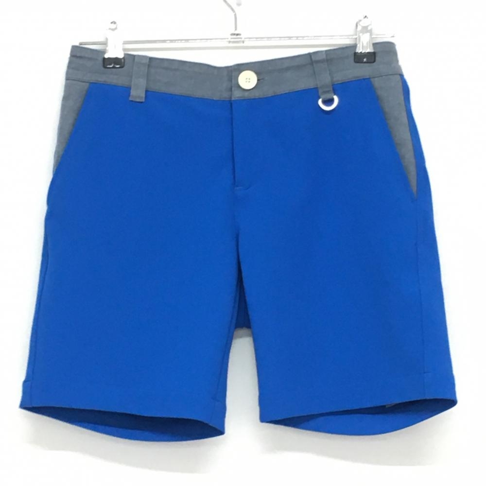 パームスアンドコー ショートパンツ ブルー ストレッチ ベルト部色褪せ レディース  ゴルフウェア 