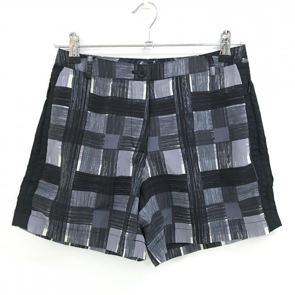 【美品】カルバンクラインゴルフ ショートパンツ グレー×黒 チェック レディース 7(S) ゴルフウェア Calvin Klein golf