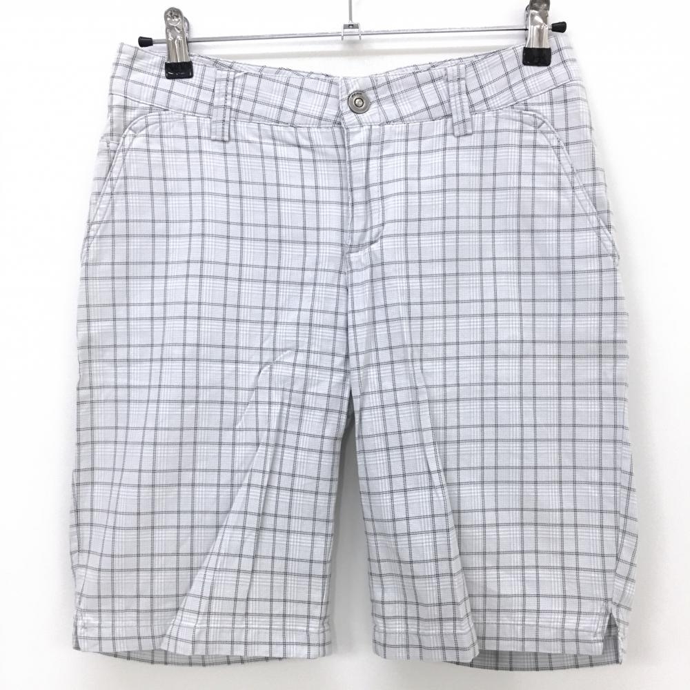 【超美品】ピークパフォーマンス ハーフパンツ ライトグレー×グレー チェック  レディース 27 ゴルフウェア Peak Performance