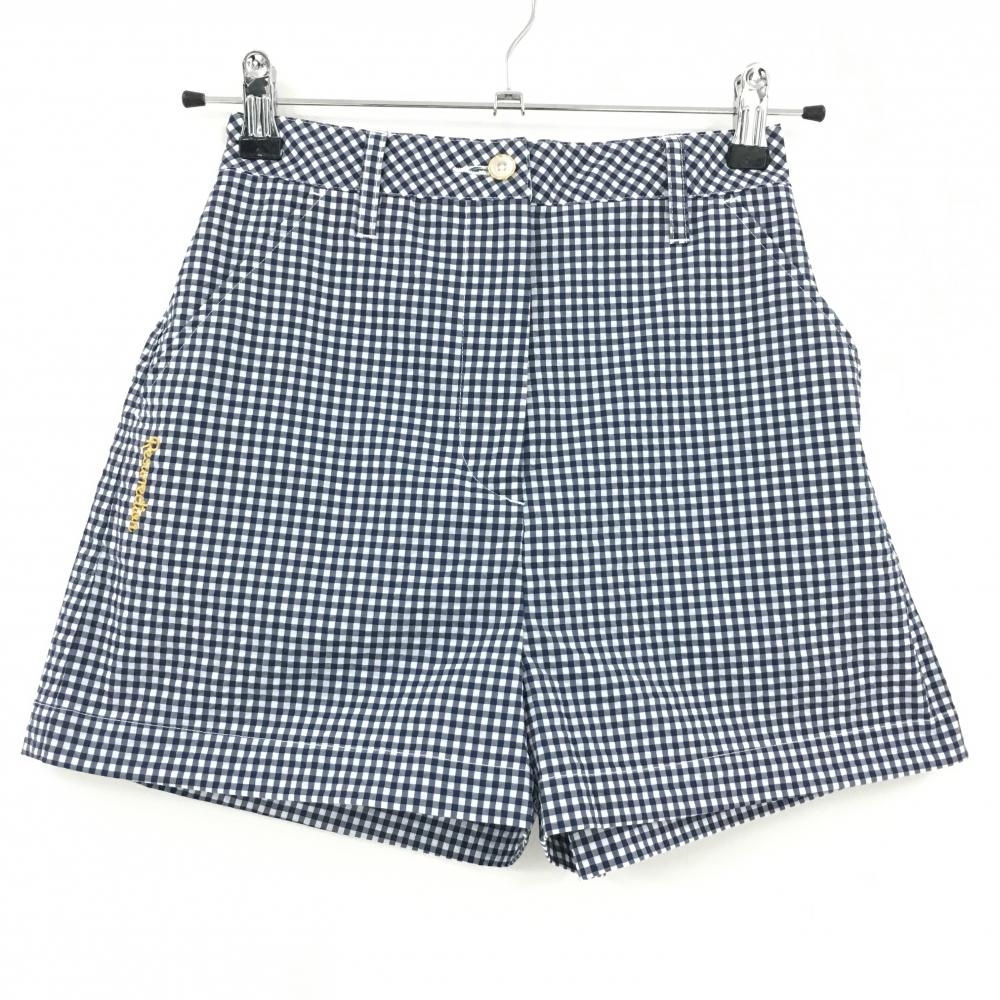 【超美品】レザレクション ショートパンツ 白×ネイビー ギンガムチェック  レディース XS ゴルフウェア 2024年モデル Resurrection