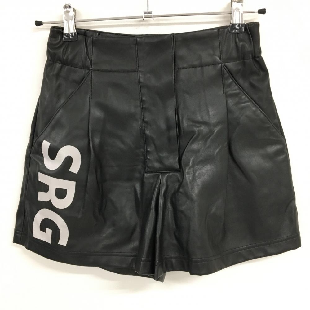 【美品】エスアールジー ショートパンツ 黒×白 ロゴプリント 裏地付き  レディース S ゴルフウェア SRG