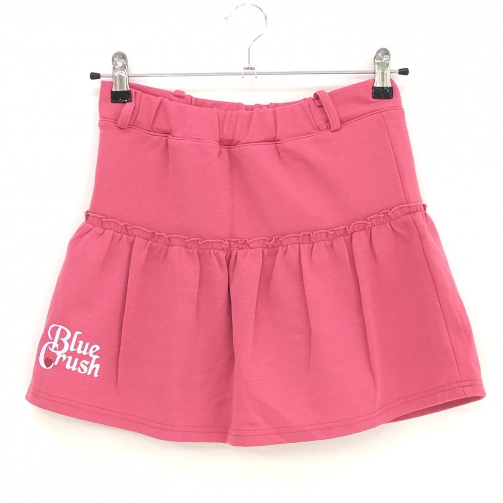 【美品】ブルークラッシュ スカート ピンク ウエストゴム ロゴプリント  レディース M ゴルフウェア BLUE CRUSH