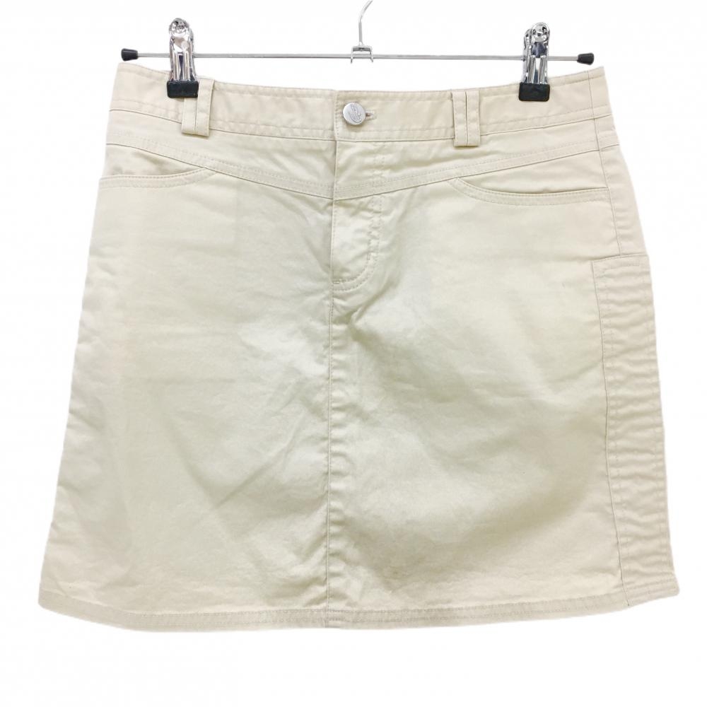 【美品】ラコステ スカート ライトベージュ シンプル レディース 40(XL) ゴルフウェア LACOSTE
