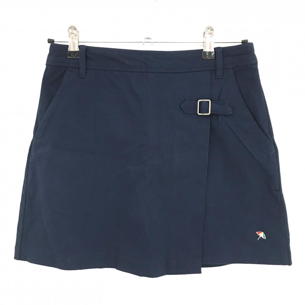 【美品】アーノルドパーマーゴルフ スカート ネイビー ロゴ刺しゅう レディース 7 ゴルフウェア Arnold Palmer Golf