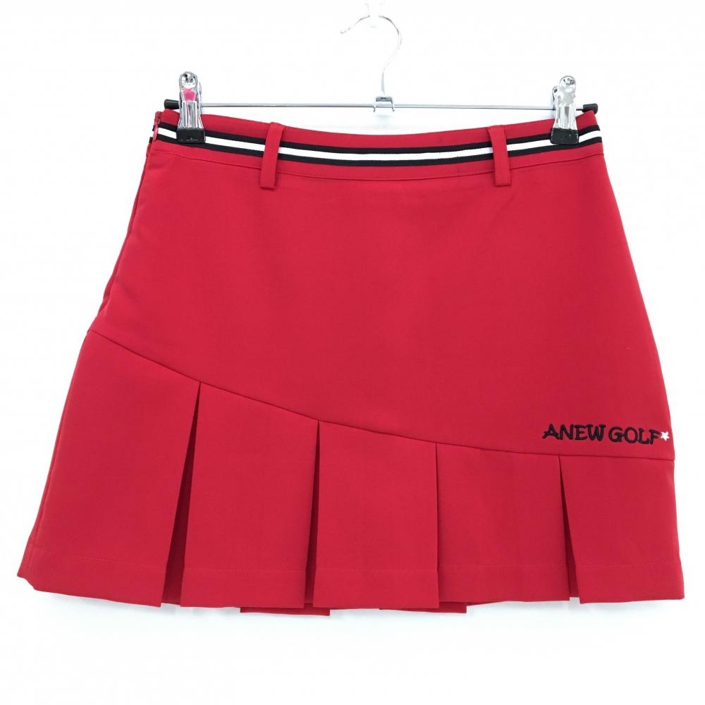 アニューゴルフ スカート レッド 裾プリーツ 内側インナーパンツ レディース  ゴルフウェア ANEW GOLF