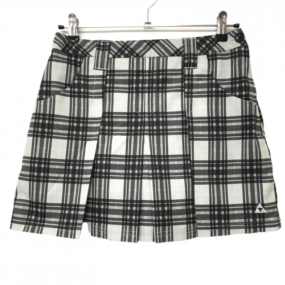 【美品】フィッシャー スカート グレー×黒 チェック 内側インナーパンツ  レディース M ゴルフウェア FISCHER