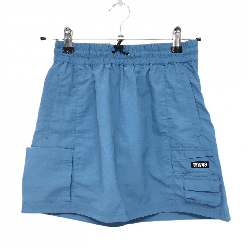 【新品】TFW49 カーゴスカート ライトブルー ウエストゴム ドローコード レディース M ゴルフウェア TFW49