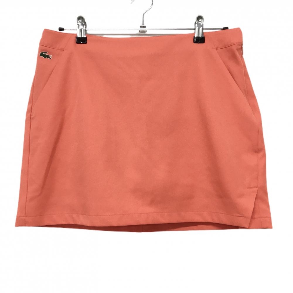 【超美品】ラコステスポーツ スカート オレンジ 内側インナーパンツ ストレッチ レディース 40 ゴルフウェア LACOSTE
