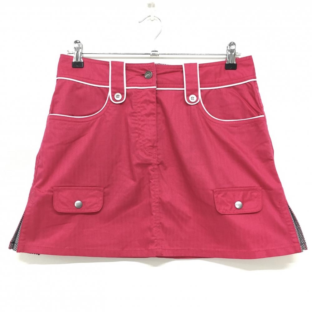 【超美品】オプスト スカート ピンクレッド パイピング ストレッチ  レディース L ゴルフウェア OPST