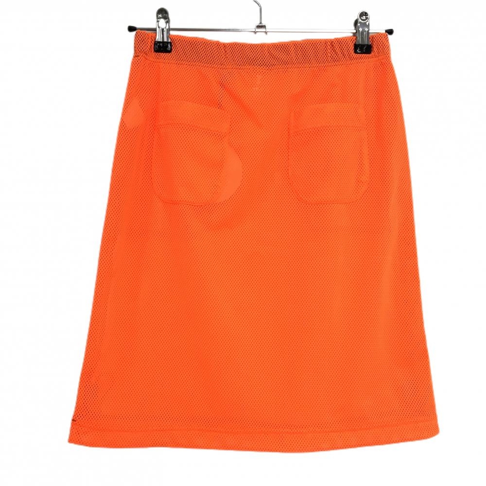 【新品】ヘンリークラブ スカート 蛍光オレンジ メッシュ生地 ストレッチ 吸水速乾 レディース 40(M) ゴルフウェア HENRY Club