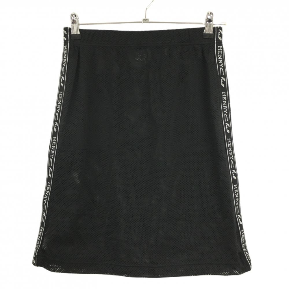 【超美品】ヘンリークラブ スカート 黒×白 メッシュ サイドライン レディース 40 ゴルフウェア HENRY CLUB