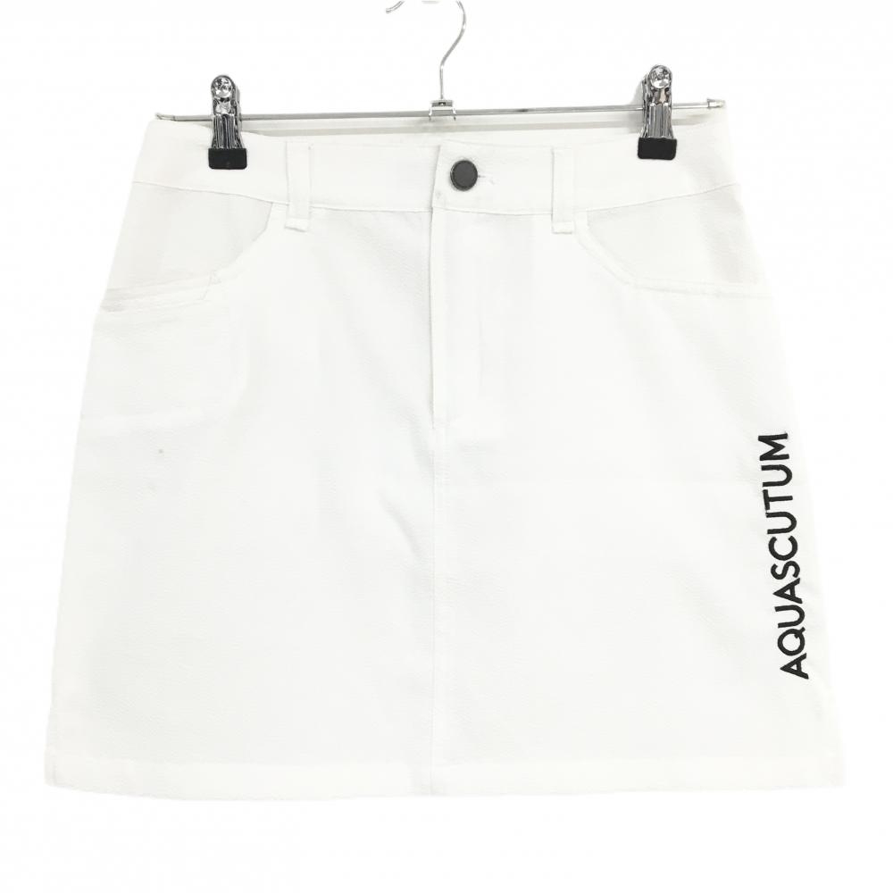 アクアスキュータム スカート 白 サッカー生地 レディース  ゴルフウェア AQUASCUTUM