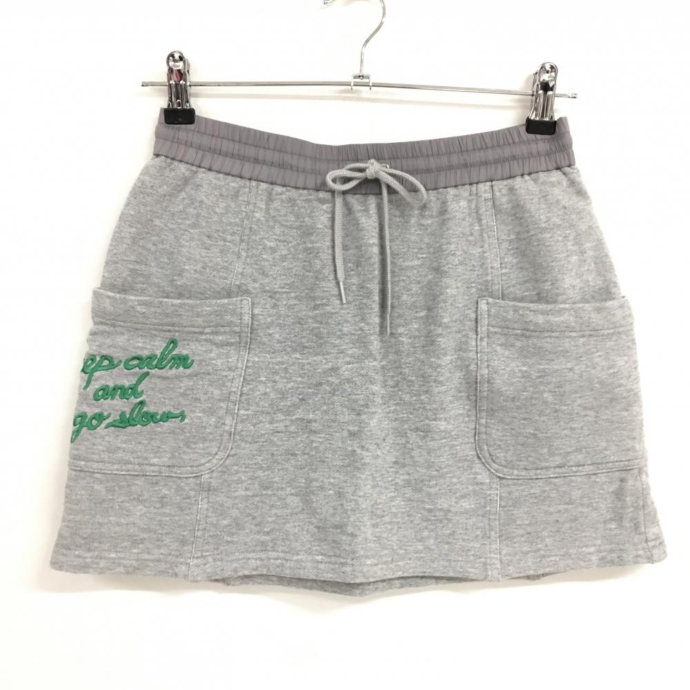 【超美品】アンタイトルスポーツ スカート 杢グレー スウェット生地　ウエストゴム  レディース 1(S) ゴルフウェア UNTITLED SPORT