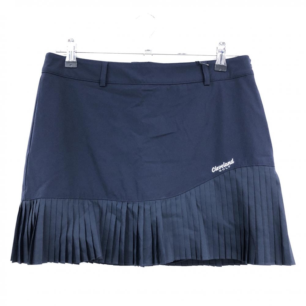 【新品】クリーブランドゴルフ スカート ネイビー×白 裾細プリーツ 内側インナーパンツ  レディース 73 ゴルフウェア Cleveland