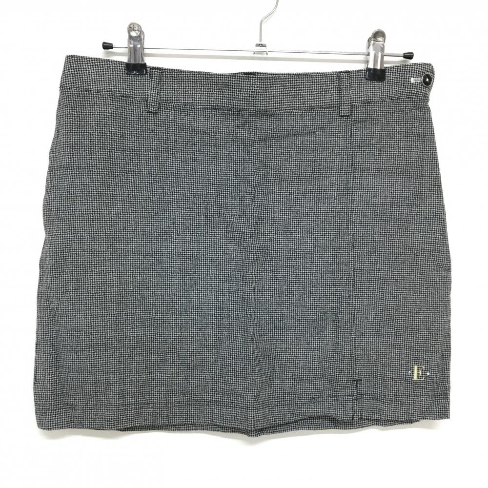 【超美品】エピキュール スカート 黒×グレー系 千鳥格子 ウール混 レディース O ゴルフウェア epicure