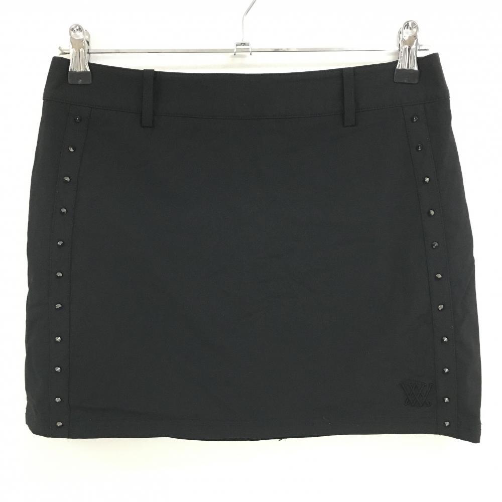 【超美品】アニューゴルフ スカート 黒 スタッズ ストレッチ 内側インナーパンツ  レディース M ゴルフウェア ANEW GOLF