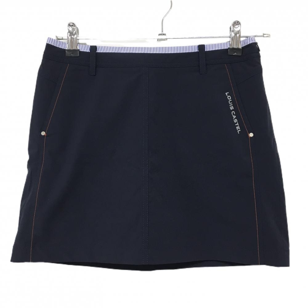 【超美品】ルイカステル スカート ネイビー ストレッチ 内側インナーパンツ レディース 67 ゴルフウェア LOUIS CASTEL