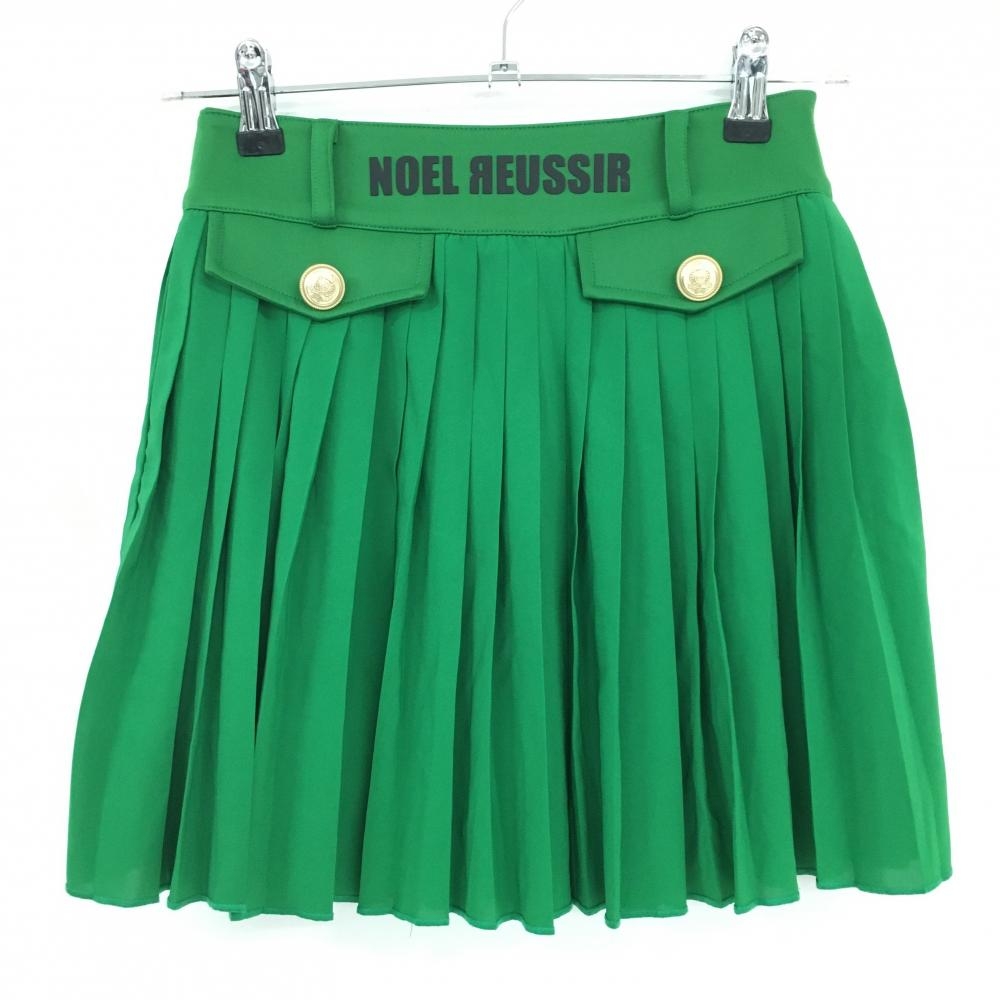 【超美品】ノエルレウシール プリーツスカート グリーン 内側インナーパンツ レディース 1 ゴルフウェア NOEL REUSSIR