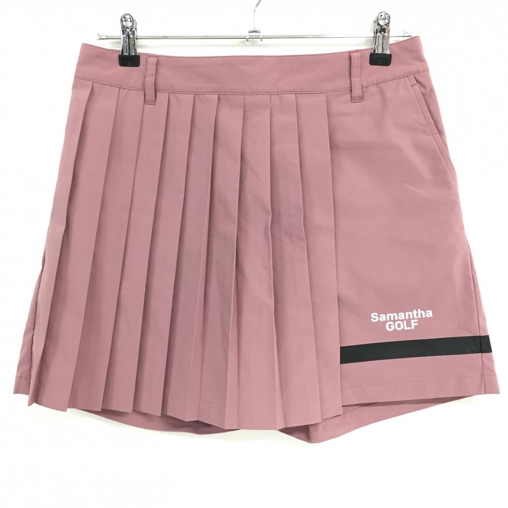【美品】サマンサタバサゴルフ キュロットスカート ダークピンク 前面プリーツ レディース 38(M) ゴルフウェア Samantha Thavasa