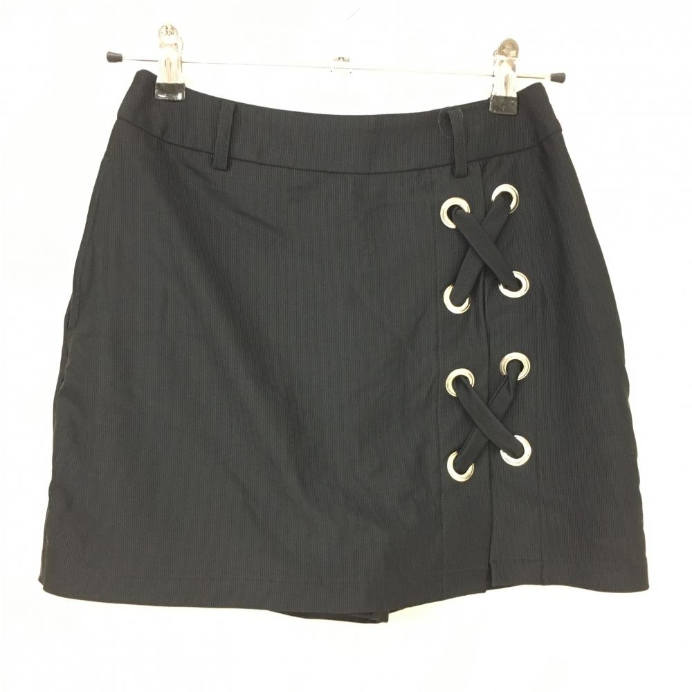 【新品】ミラーナイン キュロットスカート 黒 紐クロス  レディース M ゴルフウェア MIRROR9