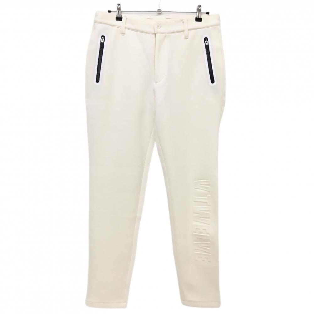 【新品】V12LUX パンツ アイボリー×白 ダンボールニット ストレッチ メンズ L ゴルフウェア 2024年モデル V12