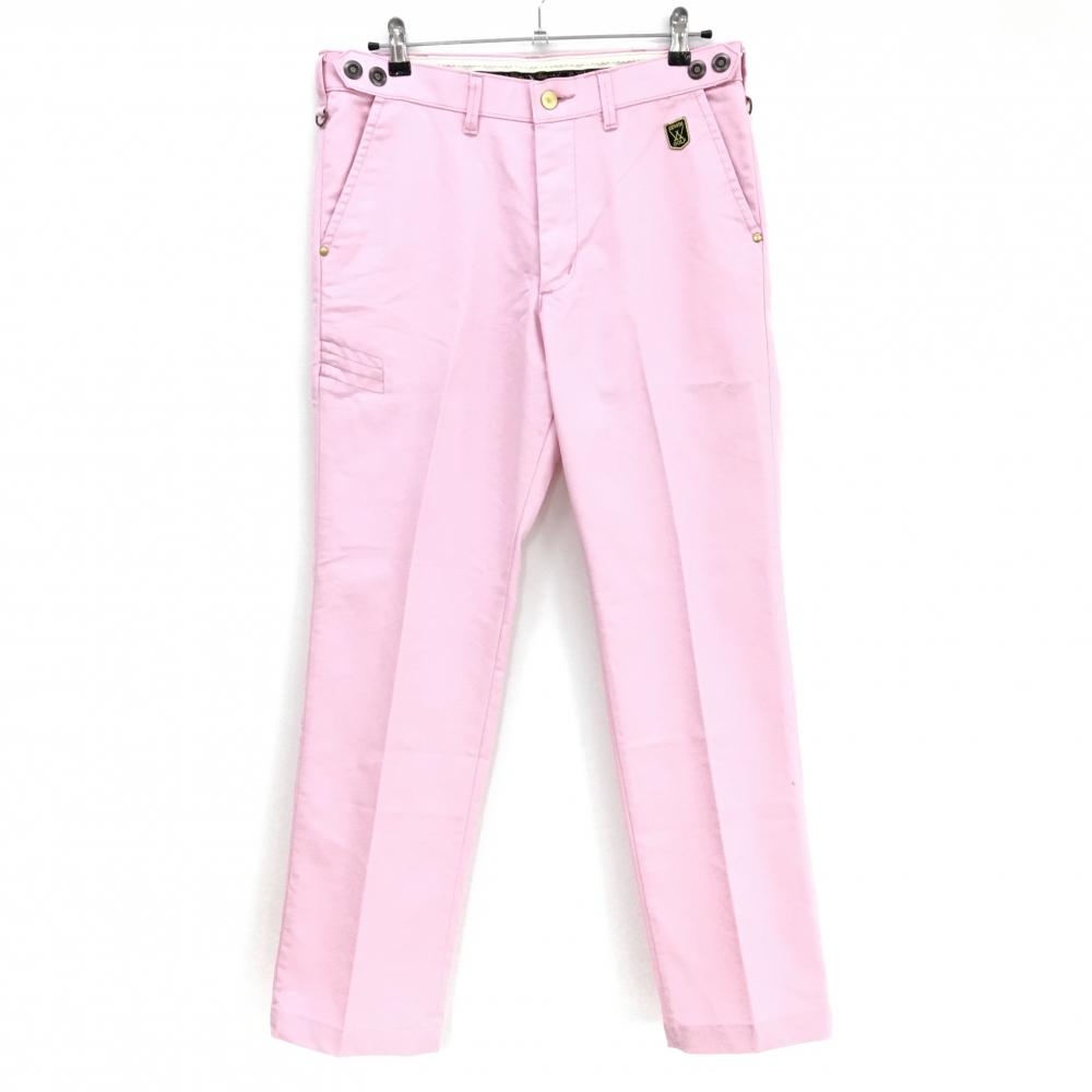 【美品】エドウィン パンツ ピンク 無地 ティー装着可 ストレッチ メンズ L ゴルフウェア EDWIN GOLF