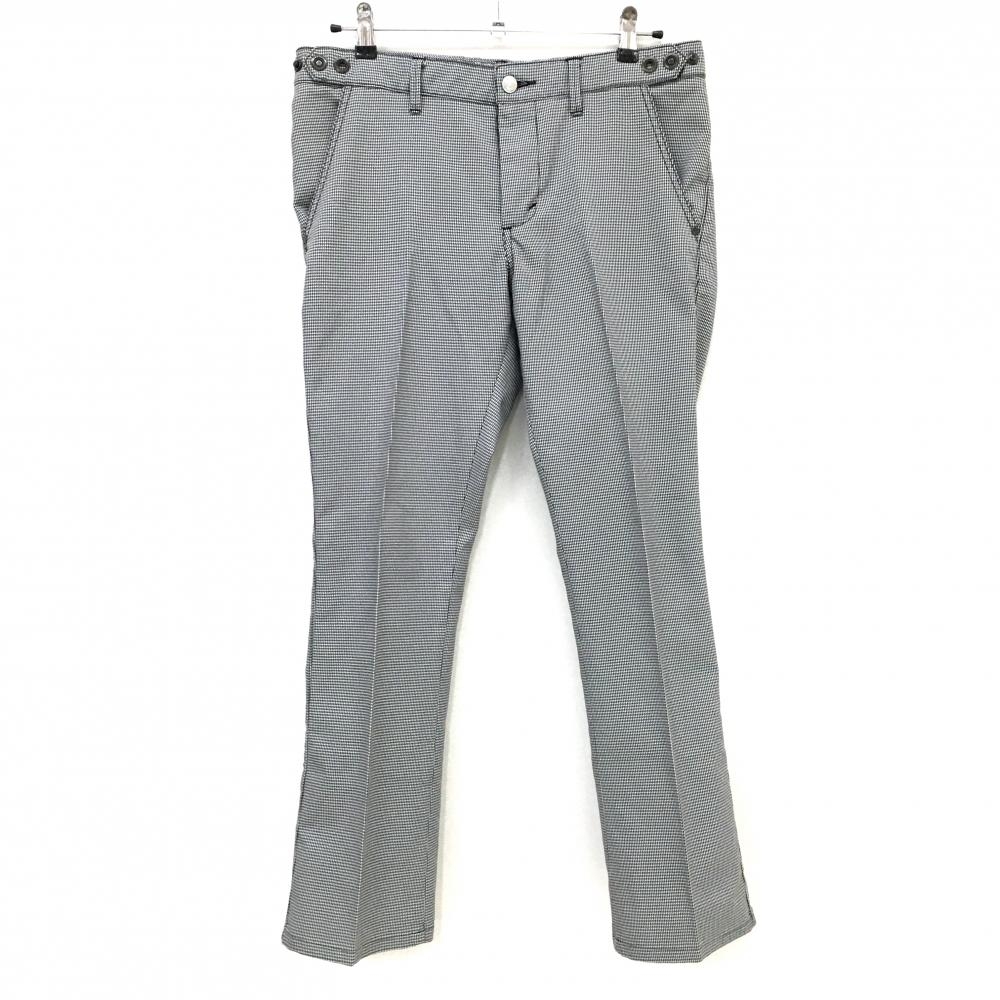 【美品】エドウィンPRESTIGE パンツ 白×黒 千鳥柄 バックロゴ  メンズ M ゴルフウェア EDWIN GOLF