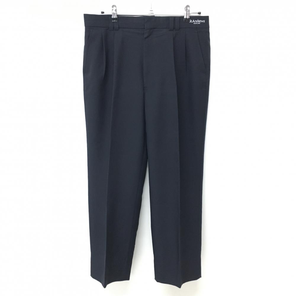 【美品】セントアンドリュース パンツ ネイビー ウエストロゴ刺しゅう メンズ 88 ゴルフウェア St ANDREWS