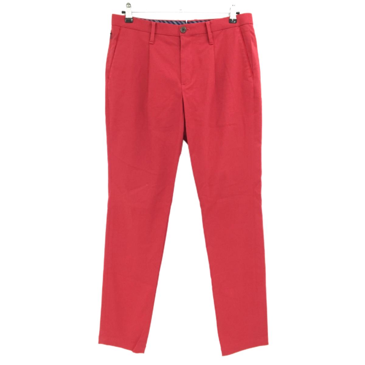 【美品】セントアンドリュース パンツ レッド 地模様 ストレッチ メンズ L ゴルフウェア St ANDREWS